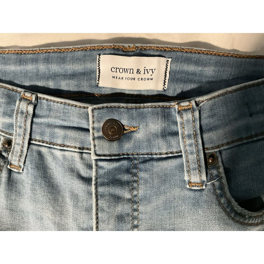 Crown & Ivy Women's Mid-Rise Skinny Jeans Size 10R, Medium Wash - Picture 3 of 4